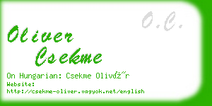 oliver csekme business card